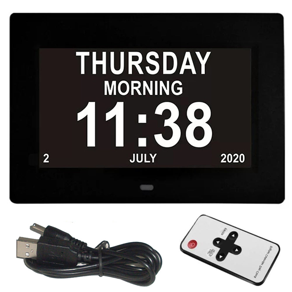Digital LED Calendar Clock - 12 Alarms, Elder Reminder