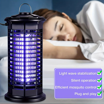 High-performance Outdoor Mosquito Destroyer - Alluring UV LED Trap with Electric Shock, Safe Household Pest Solution for