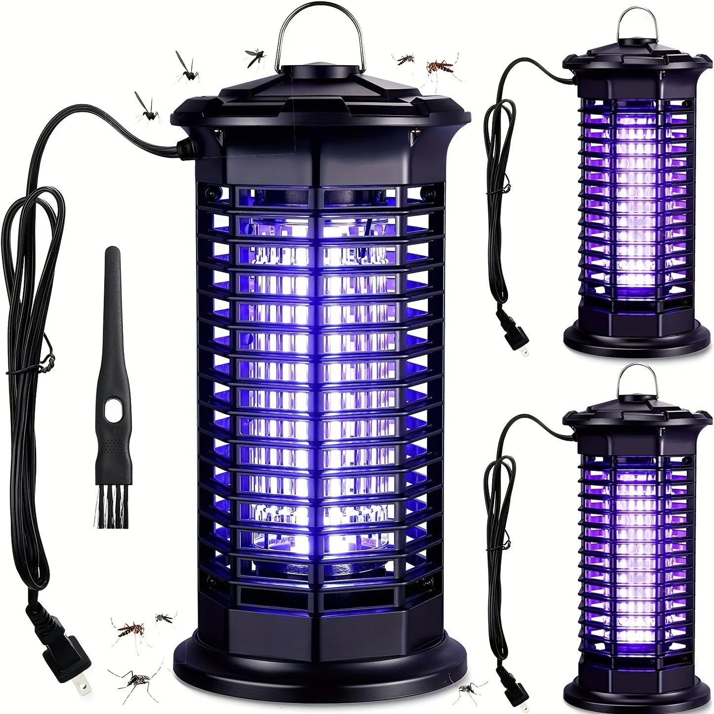 High-performance Outdoor Mosquito Destroyer - Alluring UV LED Trap with Electric Shock, Safe Household Pest Solution for